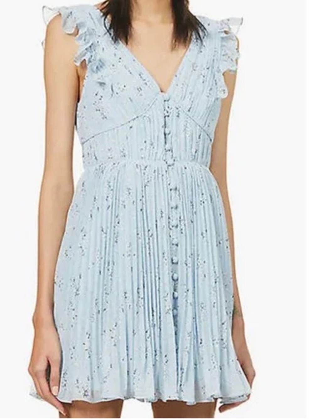 Avantlook floral pleated mini dress
